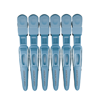 Hair Expert Crocodile Clips, x6, niebieski
