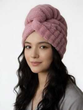 Turban-ręcznik do włos&oacute;w. R&oacute;żowy Hair Expert