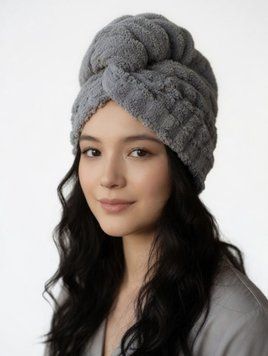 Turban-ręcznik do włos&oacute;w. Szary Hair Expert