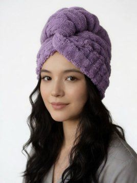 Turban-ręcznik do włos&oacute;w. Fioletowy Hair Expert