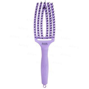 Olivia Garden Pędzel do masażu z naturalnym włosiem Finger Brush Combo Medium, lawenda, art. OGBFBC-LAV