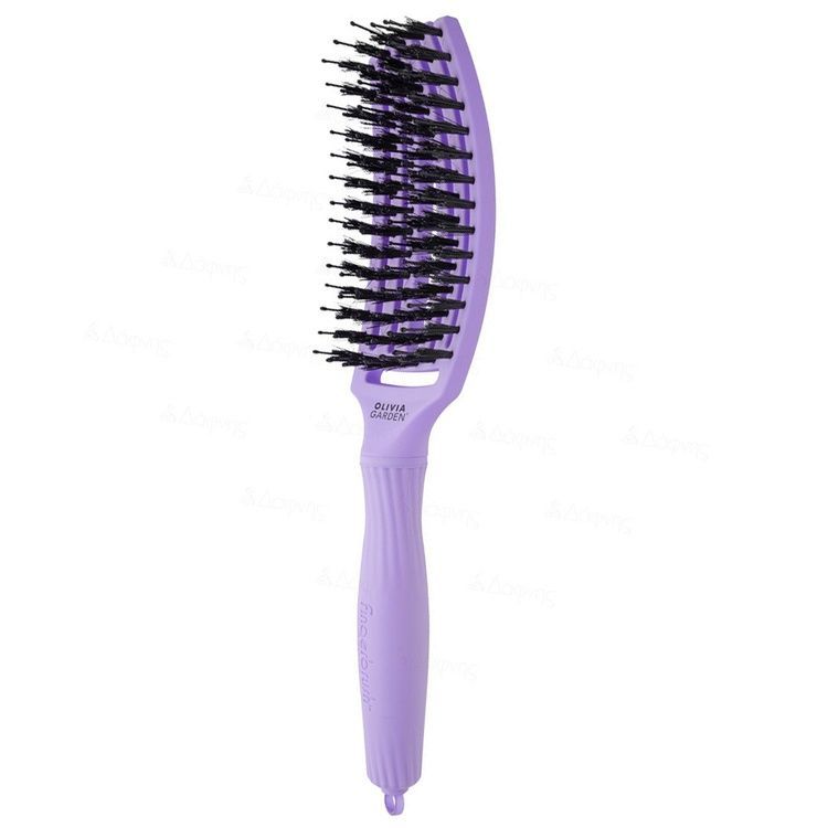 Olivia Garden Pędzel do masażu z naturalnym włosiem Finger Brush Combo Medium, lawenda, art. OGBFBC-LAV