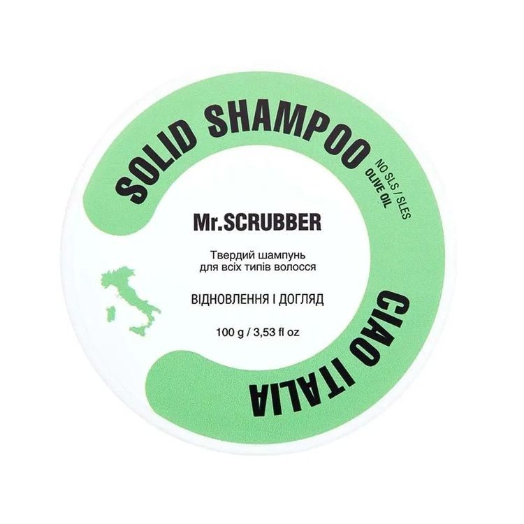 Mr.Scrubber Solid Shampoo Ciao Italia Solid Shampoo Regeneracja i Pielęgnacja z Oliwą z Oliwek