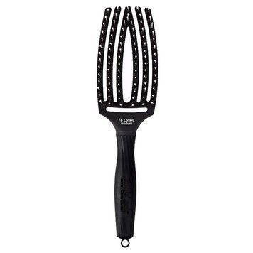 Olivia Garden Pędzel do masażu z naturalnym włosiem Finger Brush Combo Medium, czarny, art. OGBFBC2M