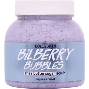 Cukrowy peeling z masłem shea HollySkin Bilberry Bubbles Shea Butter Sugar Scrub Cukrowy peeling z masłem shea