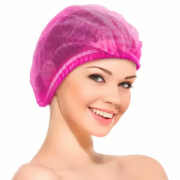 Hair Expert Jednorazowy czepek z tkaniny. R&oacute;żowy 1x100 szt.