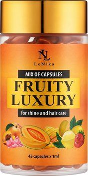 Miks kapsuł &bdquo;Owocowy luksus&rdquo; do nabłyszczania i pielęgnacji włos&oacute;w LeNika Mix of Capsules For Shine and Hair Care &bdquo;Fruity Luxury&rdquo; 45&times;1